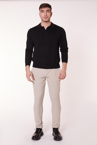 Braccas Erkek Yandan Cepli Bel Bağcıklı Fermuarlı Slim Fit Chino Bej Pantolon Bej
