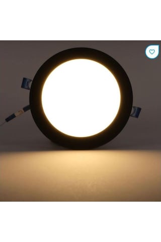 Ack Ap01-01201 12w Slim Led Panel Siyah Kasa 3000k Sarı Işık Gömme Spot Lamba Siyah