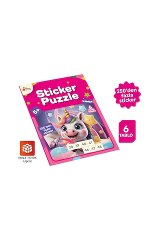 Playever Sticker Puzzle - Kawaii, Çıkartmalı Yapboz Etkinlik Kitabı