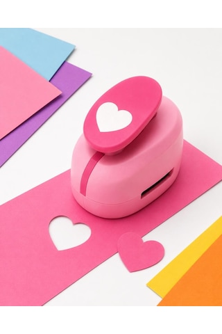 Ofisinn Şekilli Mega Boy Delgeç/şekilgeç 5 Cm Kalp Pembe
