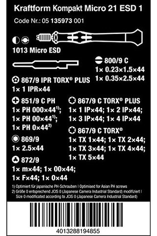 Kompakt Mikro Esd 1 21 Parça Uç Seti Uç Tornavidası Epa 05135973001