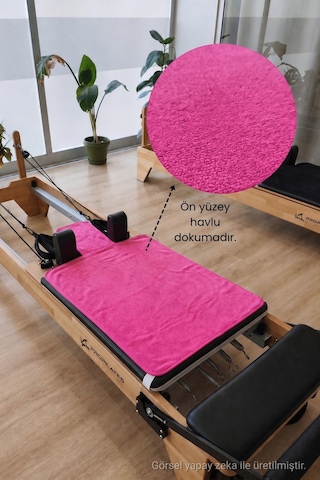 Kaymaz Silikon Tabanlı, Reformer Pilates Havlusu, Ter Emici Bambu Pilates Mat Havlu-fuşya Fusya