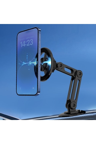 Tenfowee 360 Dönebilen Güçlü Mıknatıslı Araç Telefon Tutucu - Uzayabilir Metal Kollu Ve Esnek Montaj
