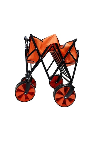 Katlanabilir Taşıma Arabası Plaj-bahçe-kamp Arabası Turuncu Turuncu Tekerli