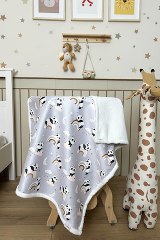 Fluffy Bebek Battaniyesi 70x100 Cm Panda Desen Çok Renkli