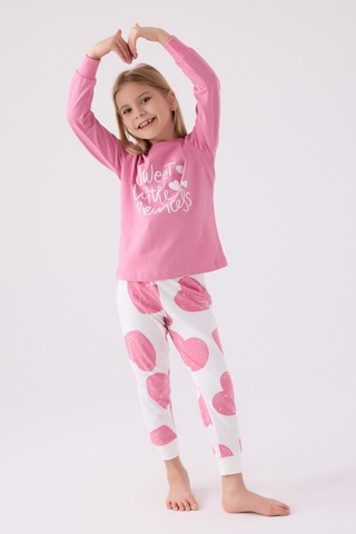 Roly Poly 3470 Sweet Little Princess Kız Çocuk Karanfil Uzun Kol Pijama Takım Karanfil