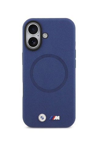 İphone 17 Uyumlu Kılıf Bmw Lisanslı M-safeli Metal Logolu Delikli M Dizayn Deri Kapak Lacivert Lacivert