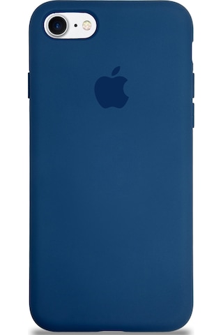 Apple Uyumlu iPhone SE 3 2022 Logolu Silikon Kılıf Altı Kapalı İçi Kadife Lansman Arka Kapak
