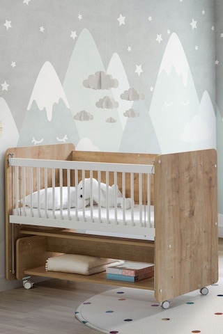Babywhen Sallanan Ve Tekerlekli Başucu Beşiği 60x120 Cm Ahşap 97b89109123n1 Ahşap