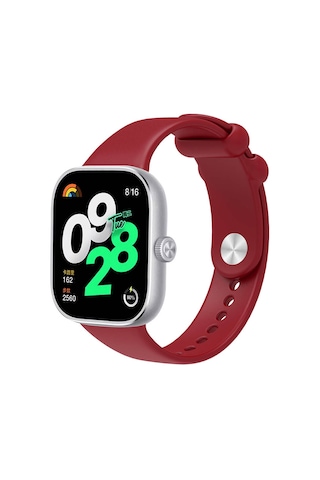 Zore Xiaomi Redmi Watch 4 Clo- Krd-109 Silikon Kordon-koyu Kırmızı