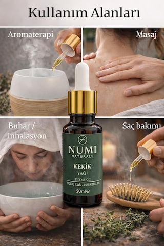 Kekik Yağı 20 Ml %100 Saf Thyme Oil Uçucu Yağ Aromaterapi Ve Cilt Bakımı