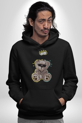 Gerçeklikten Uzak Tutun Kadın Erkek Siyah Kapüşonlu Sweatshirt Hoodie Siyah