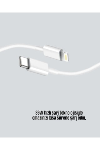 Aşırı Şarj Ve Pil Koruması İle Akıllı Çipli Lightning Kablo 1.2m Diğer