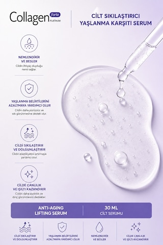 Collagen Forte Platinum Hyaluronik Asit Sıkılaştırıcı Serum 30 ML