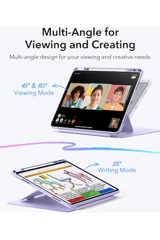 iPad Uyumlu Air 13 M2-m3 2025 Flip Kalem Kontrol Kılıf Kapaklı Kılıf