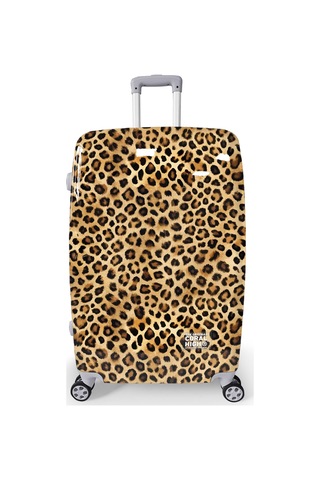 Coral High Kahverengi Leopar Desenli Pc Büyük Boy Valiz 70cm 16843 Kahverengi