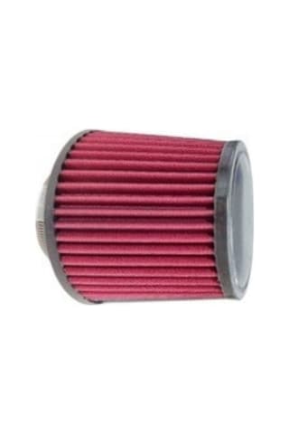 Carub Oto Filtre Performans Hava Filtresi Yüksek Verimli Akışlı Tuning 76mm Girişli Konik 16x15cm Krom Kırmızı
