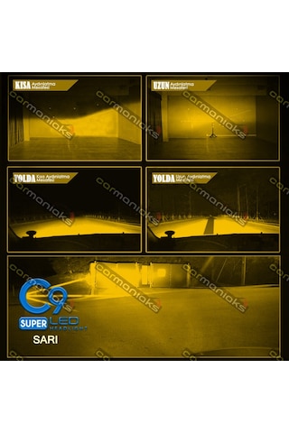 C9 Trio Üç Renk Led Xenon Far Ampulü Sarı - Beyaz - Gün Işığı H3