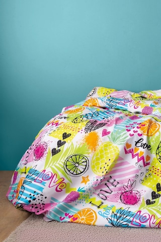 Lemonade 210 Tc 83 Tel Dijital Pamuk Saten Tek Kişilik Nevresim Takımı Çok Renkli