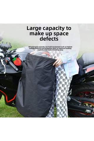 Geeksen 30l Suluğa Dayanıklı Motosiklet Kask Çantası - Dış Mekan, Taşınabilir, Toz Koruma, Büyük Kapasite Depolama Çantası Siyah