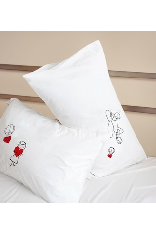 Bk Gift Sevgili Tasarımlı Pamuklu 2 Li Yastık Kılıfı Seti-1 50x70cm , Sevgiliye , Ev si, Tasarım Ev Tekstili
