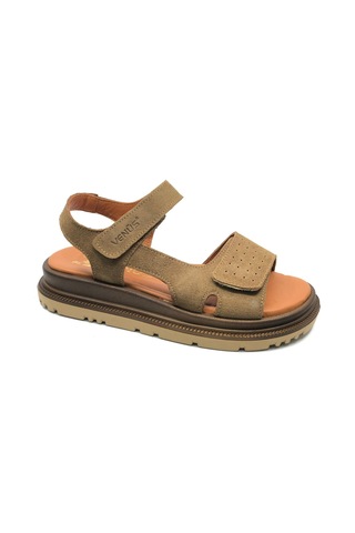 Venüs Garnet Hakiki Deri Comfort Ortopedik Kadın Sandalet Vizon