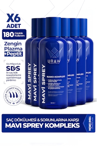 Uraw Saç Kökü Aktivasyon Desteği Mavi Sprey 6 x 125 ML