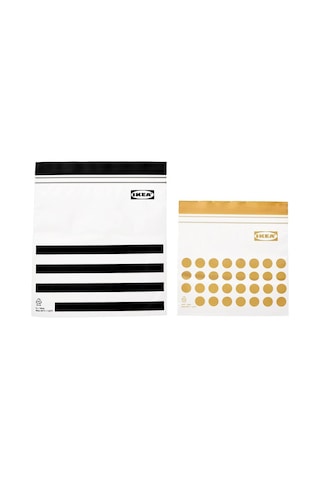 IKEA Istad Kilitlenebilir Buzdolabı Poşeti - Sarı / Siyah - 60 Adet - 1 L ve 0.4 L