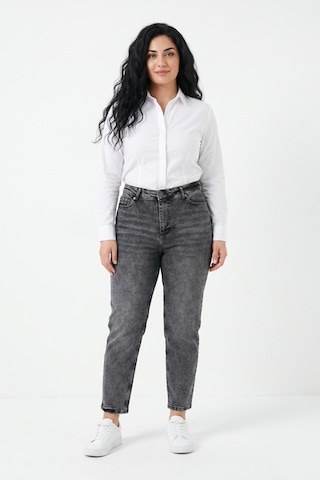 Dekploy Kadın Yüksek Bel Mom Fit Jean Pantolon Bgl-st05450 Füme