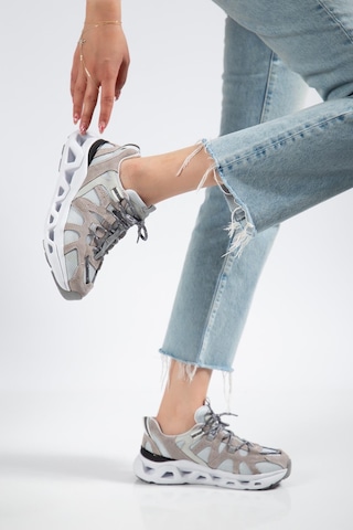 Suins Meloni Model Hakiki Deri Kadın Spor Ayakkabı Sneaker Gri