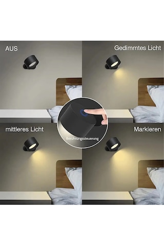 Uzaktan Kumandalı Duvar Lambası Usb Şarjlı 360 Dönebilen Manyetik Esnek Askılı Okuma Lambası Çok Renkli