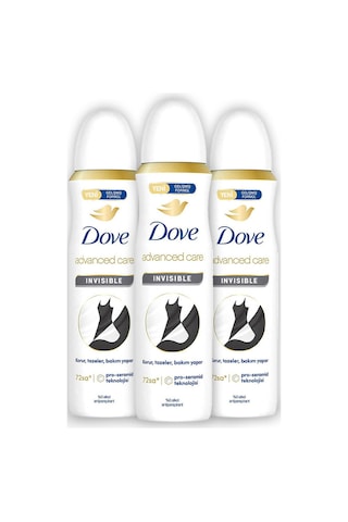 Kadın Sprey Deodorant Advanced Care Invisible 72 Saat Koruma 150 ML X3