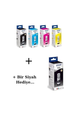 Epson 103 Hediyeli Ecotank L3151 Siyah Ve Renkli Mürekkep Seti 65ml 4 1 Siyah Hediye Epson 103 Epson 103 Epson 103 664