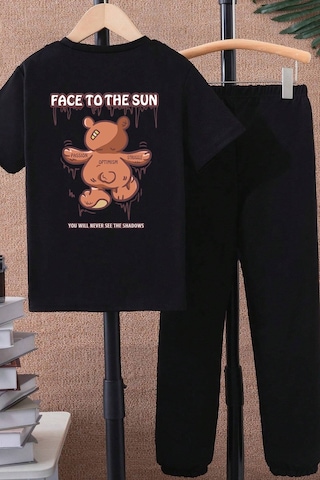 Uyguntarz Çocuk Thesun Alt - Üst Eşofman Takımı Siyah