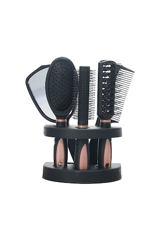 Youtek 5'li Profesyonel Saç Bakım Seti - Aynalı Tarak Ve Şekillendirme Fırçaları
