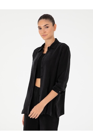 Pierre Cardin Kadın Gömlek Desenli 50292279-vr046 Siyah