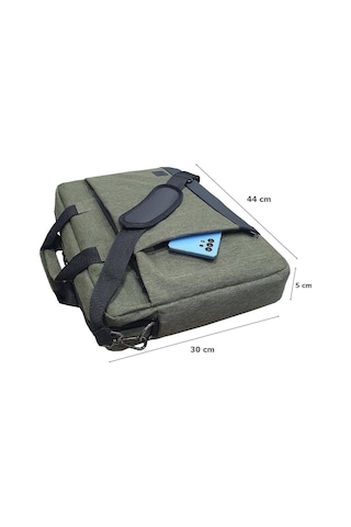 Gbmotion 3 Bölmeli Evrak Laptop El Omuz Çantası 17,3 İnç Yeşil