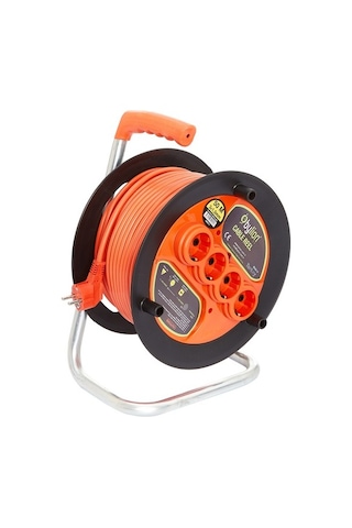 Bylion Makaralı Seyyar Uzatma Kablosu 3 x 1.5 mm² 20 m Turuncu