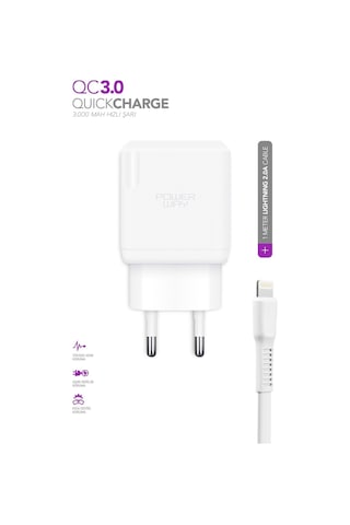 POWERWAY 3 AMPER LİGHTNİNG QC 3.0 ŞARJ ALETİ RX17