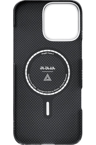 Apple Uyumlu iPhone 16 Pro Max Kılıf Magsafe Özellikli Aramid Fiber Re-tros Pitaka Tactile Woven Rebuilding Siyah