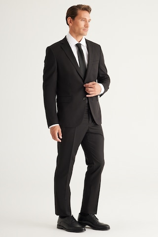 AC&Co / Altınyıldız Classics Erkek Siyah Slim Fit Dar Kesim Mono Yaka Takım Elbise 4A3023100061SYH566N Siyah