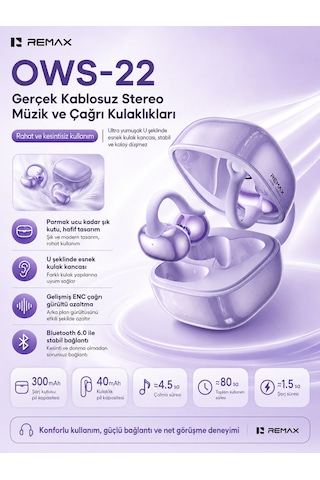Remax Ows-22 Bluetooth 6.0 Klipsi Kulak İçi Kulaklık