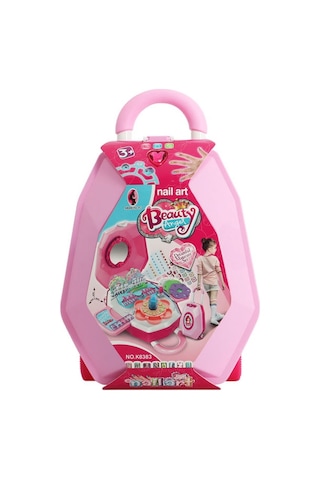 Çekçekli Çantalı Güzellik Seti Pembe