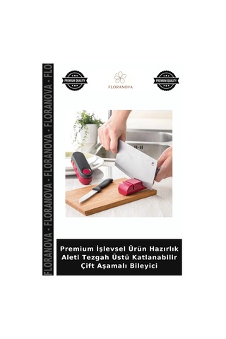 Premium İşlevsel Ürün Hazırlık Aleti Tezgah Üstü Katlanabilir Çift Aşamalı Bileyici