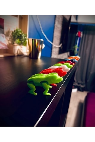 5'li Zıplayan Kurbağa Oyuncak Seti 3d Baskı Pla Karışık Renk Eğlenceli Oyun