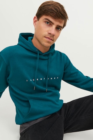 Jack & Jones Jjestar Jj Sweat Hood Noo Petrol Erkek Sweatshirt 000000000101992594 000000000101992594 Mavi