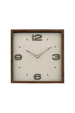 Galaxy Premium Serisi Ahşap Duvar Saati Kare 30 Cm Kahverengi 0240-beyaz-şekilli-48cm