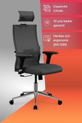 Ergolife Sit Air 24/7 B2-281k - Yükseklik Ayarlı, Başlıklı, Fileli, Krom, Toplantı, Ofis, Bilgisayar Sandalyesi - 696.61.1.682 Siyah Ergolife Sit Air 24/7 B2-281k - Yükseklik Ayarlı, Başlıklı, Fileli, Krom, Toplantı, Ofis, Bilgisayar Sandalyesi - 696.61.1.682 Siyah