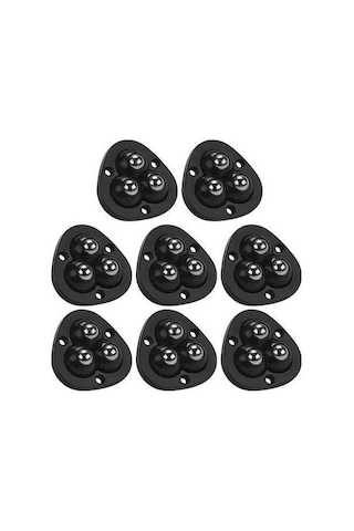 Novahub Siyah 8 Adet Kendinden Yapışkanlı Mini Tekerlek - Kolay Kayma Ve 360 Derece Dönüş - Mutfak Aletleri Ve Eşyalar İçin/ Siyah