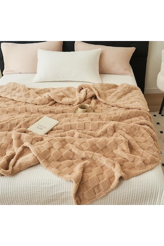 Novahub Yatak Battaniyesi Çimen Yeşili Kadife 150x200cm Seyahat Kanepe Taşınabilir Flanel Kapağı Yeşil